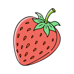 strawberry icon, fruits vector icon - simple vector illustration of a strawberry, in a simple and clean style, suitable for food and health themes. fruits flat illustration.