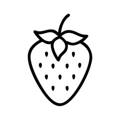 strawberry icon, fruits vector icon - simple vector illustration of a strawberry, in a simple and clean style, suitable for food and health themes. fruits flat illustration.