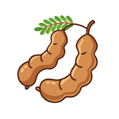 tamarind icon, fruits vector icon - simple vector illustration of a tamarind, in a simple and clean style, suitable for food and health themes. fruits flat illustration.