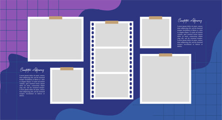 Pictures or photos frame collage layout abstract photo frames and digital photo wall template