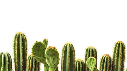 Cactus isolated against a clean white background, perfect for highlighting the unique characteristics of the cactus. This cactus image offers ample copy space for your design needs.