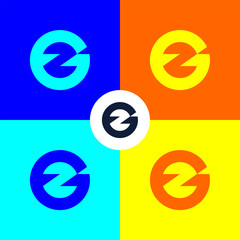 Creative ZG or GZ letter logo template.