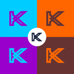 Letter K logo, initials and stock vectors.