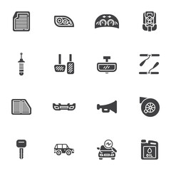 Car service vector icons set