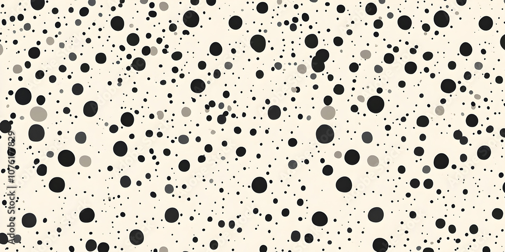 Poster abstract dot pattern: a mesmerizing, digitally-rendered pattern of black and gray dots on a creamy b