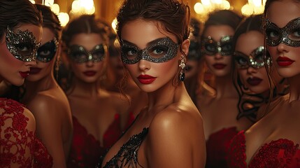 Explore the enigmatic allure of masquerade balls with stunning elegance and mystery