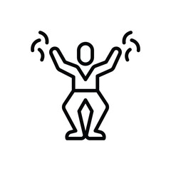 Naklejka premium Black line icon for enjoy