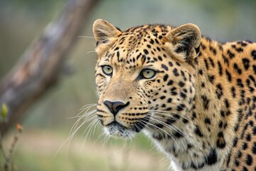 Fototapeta premium Realistic leopard PNG with transparent background for graphic design, digital art, and creative projects 