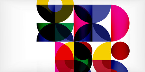 Obraz premium Colorful circle abstract background. Template for wallpaper, banner, presentation, background