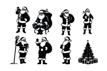 Santa Claus man silhouette vector