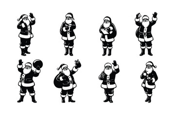 Santa Claus man silhouette vector