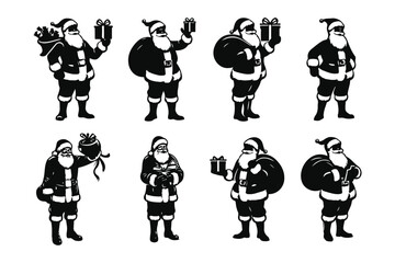 Santa Claus man silhouette vector