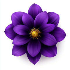 Obraz premium purple flower with vibrant petals and golden center, radiating beauty
