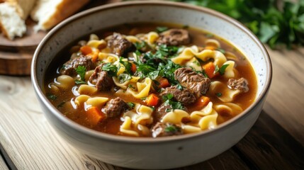 Noodles and Meat Soup