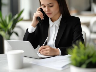 Businesswoman Working and Taking Notes.