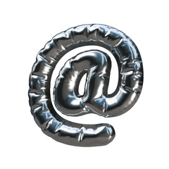 Metallic Balloon Symbol At Symbol 3D Render