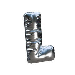 Metallic Balloon Letter L 3D Render