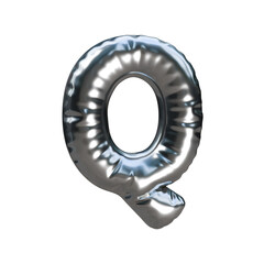 Metallic Balloon Letter Q 3D Render