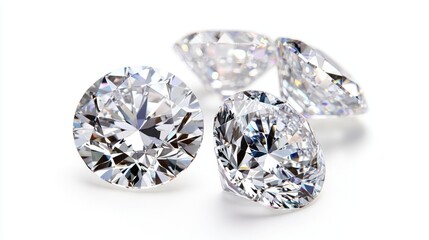 A stunning illustration of diamonds captured in a studio lighting setup, highlighting the brilliance and clarity of these exquisite diamonds with ample copy space for various uses.