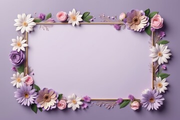 Obraz premium purple framework of flowers for photo or congratulation