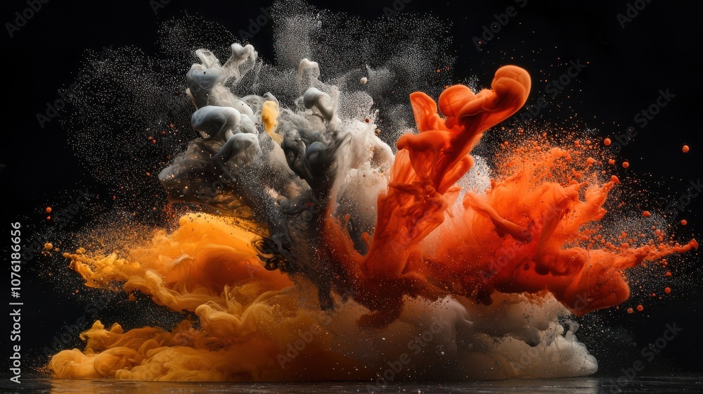 Aufkleber experience the captivating dance of ink swirling in water to create stunning abstract shapes in slow