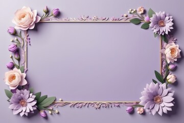Fototapeta premium dark color flower frame, floral design, flower border