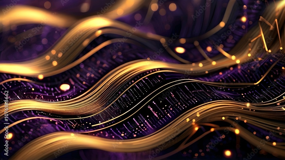 Aufkleber image name: glowing lines on an abstract background