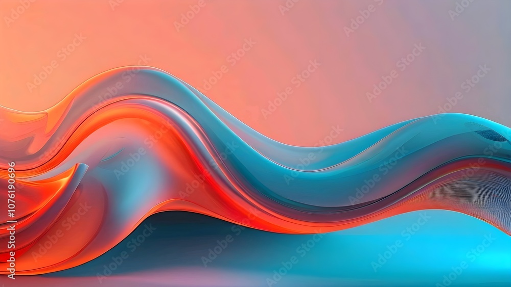 Aufkleber abstract colorful wave vector design with flowing lines and vibrant colors