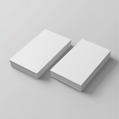 High-quality photorealistic mockup image of a two 2x3.5 inches business card portrait in a plain background.generative ai