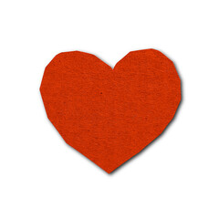 Red heart paper cut. Valentine’s Day illustration.