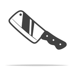 Cleaver knife outline icon transparent vector isolated