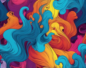 Fototapeta premium Colorful smoke clouds mixed together.