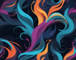 Colorful smoke clouds mixed together.