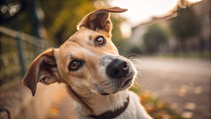 Curious Dog Tilting Head: Playful Inquisitiveness