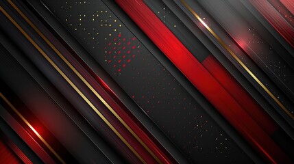 Fototapeta premium Abstract Geometric Background with Red and Gold