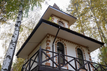 Elements of a beautiful wooden houses. Irkutsk from various perspectives. Variety of architectural...