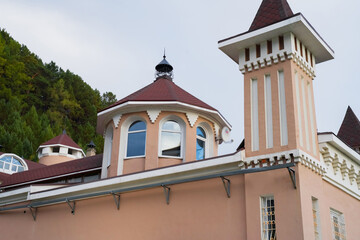 Element of a beautiful building. Irkutsk from various perspectives. Variety of architectural styles 