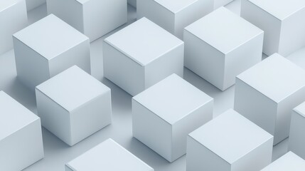 Obraz premium A collection of plain white boxes arranged in a grid pattern, creating a minimalistic and modern aesthetic.
