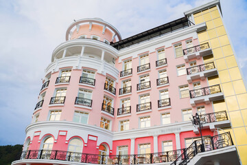 Element of a beautiful building. Irkutsk from various perspectives. Variety of architectural styles 