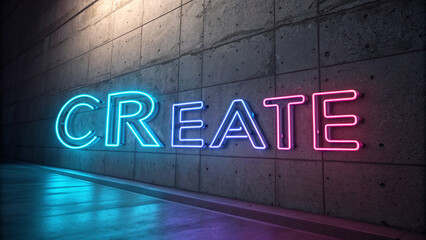 Neon graffiti on wall