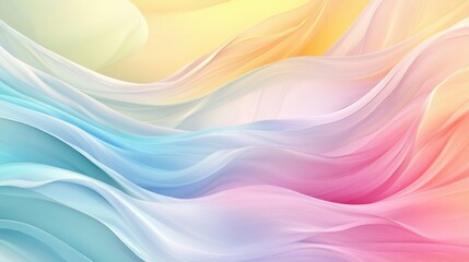 Fototapeta premium A serene abstract design featuring flowing fabrics in soft pastel colors, creating a harmonious and calming atmosphere.