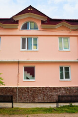 Element of a beautiful building. Irkutsk from various perspectives. Variety of architectural styles 