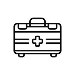 Black line icon for first aid