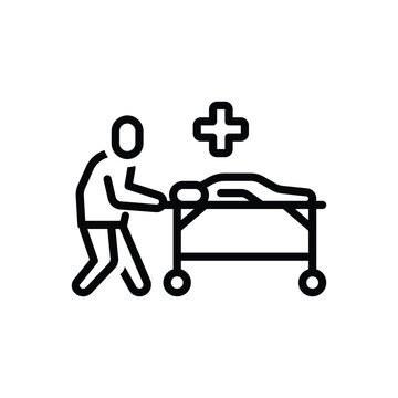 recommend clip art: Black line icon for emergency
