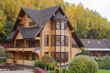 Elements of a beautiful wooden houses. Irkutsk from various perspectives. Variety of architectural...