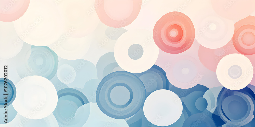 Poster pastel circle symphony: an abstract background image featuring an array of overlapping pastel circle