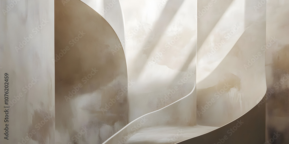 Poster abstract light and shadow: a minimalist photograph captures the ethereal interplay of light and shad