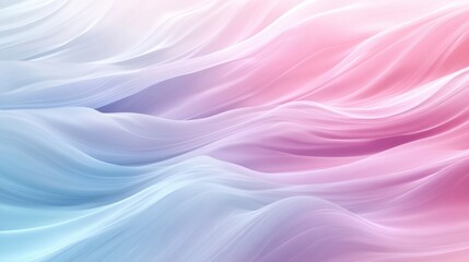 Fototapeta premium Flowing waves of soft pastel colors in shades of pink and blue create a serene and dreamy atmosphere.