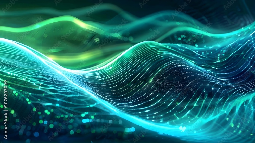 Poster fractal space light backdrop, a wave of design and motion, an energetic representation of pattern an