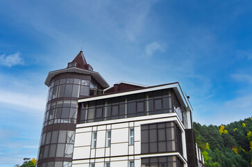 Element of a beautiful building. Irkutsk from various perspectives. Variety of architectural styles 